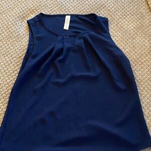 Dark Blue Sleeveless Blouse